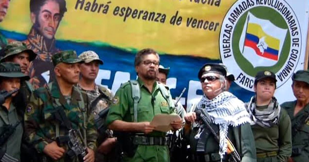 Iván Márquez leyendo el manifiesto © Noticias Caracol / Captura de vídeo