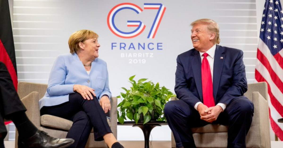 La Canciller alemana Angela Merkel (i) y Donald Trump (d), imagen de referencia © Twitter / Donald Trump