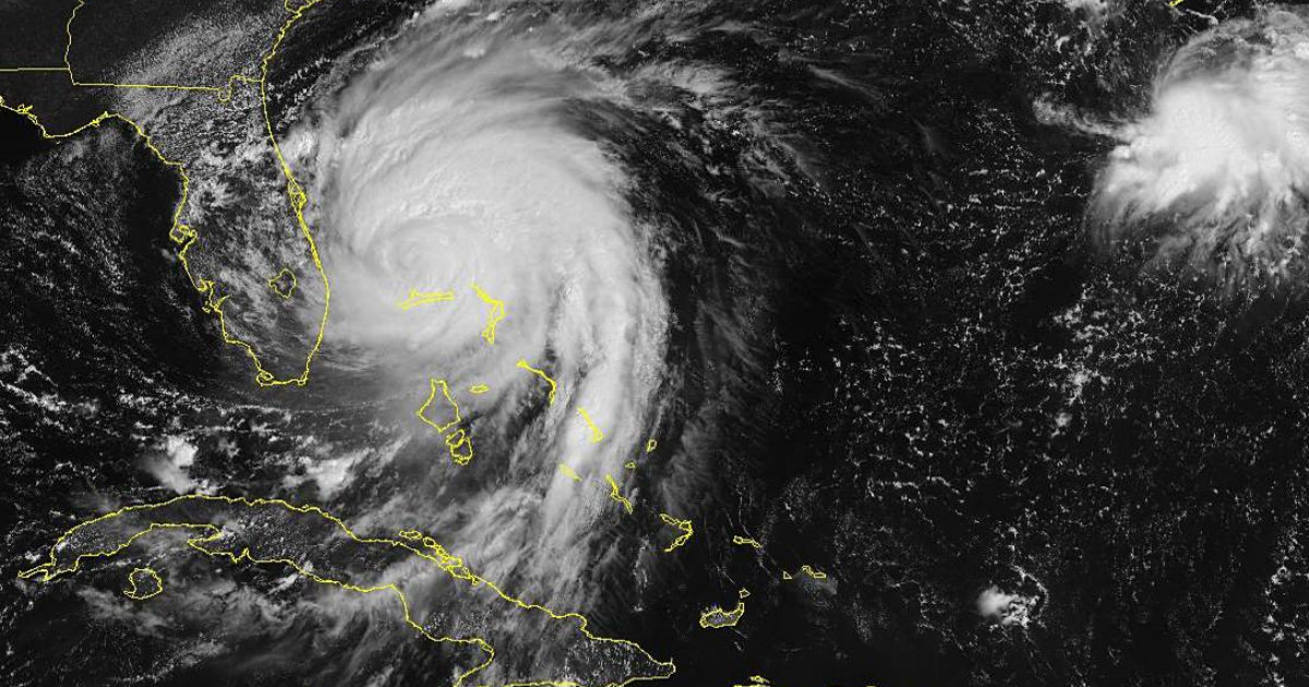 Vista satelital del huracán Dorian sobre Bahamas © nhc.noaa.gov