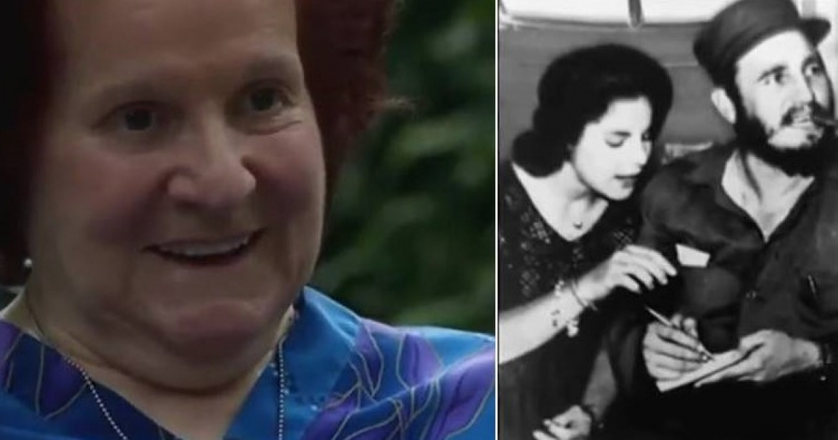 Marita Lorenz, en 2018, y junto a Fidel Castro, en 1959 © Captura de video en Youtube