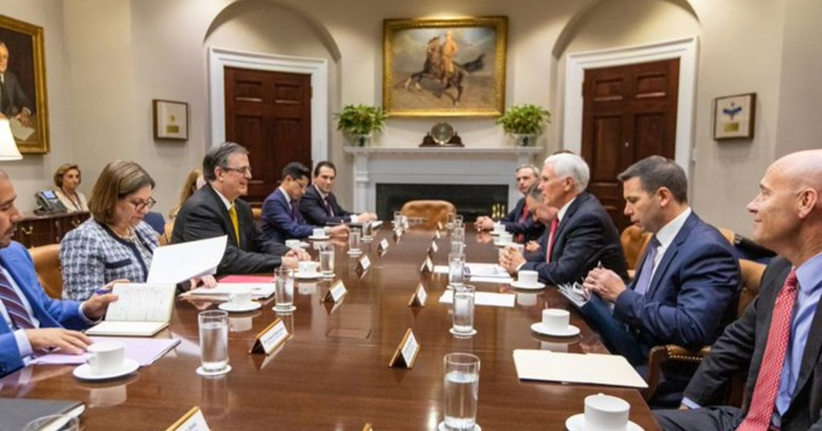 Marcelo Ebrard se reunió en la Casa Blanca con una representación estadounidense encabezada por Mike Pence © Twitter / Marcelo Ebrard C.