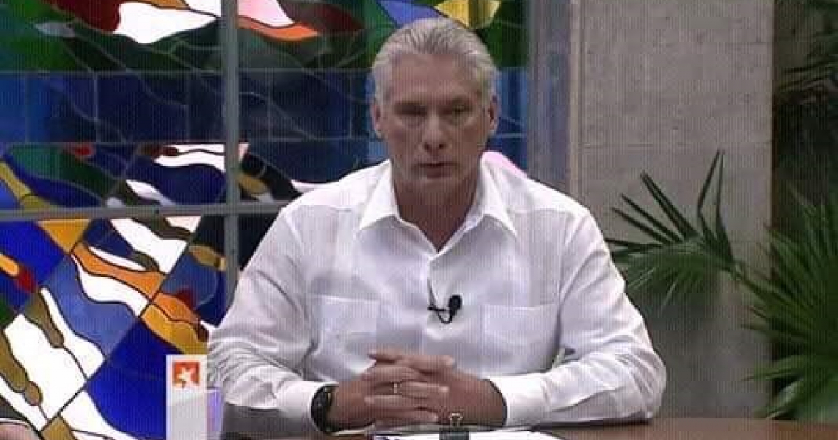 El gobernante cubano Miguel Díaz-Canel hoy en la Mesa Redonda © TV Cubana