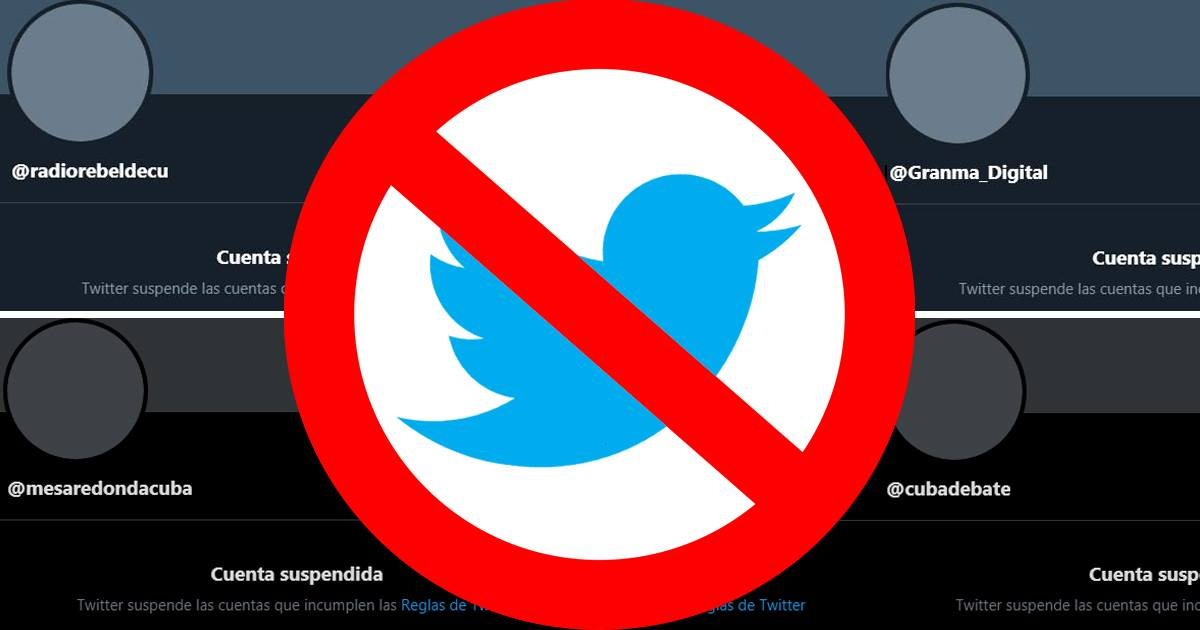 Cuentas suspendidas de Twitter de medios oficialistas cubanos © Twitter / CiberCuba