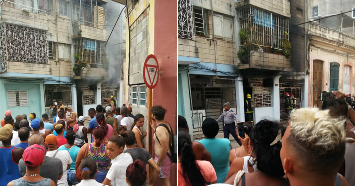 Incendio en Centro Habana © Facebook / Samuel Hernández Cordovi