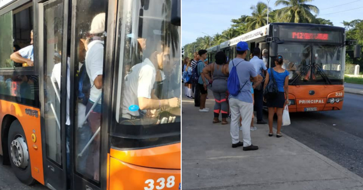 Congestión en las paradas de autobuses en La Habana © CiberCuba
