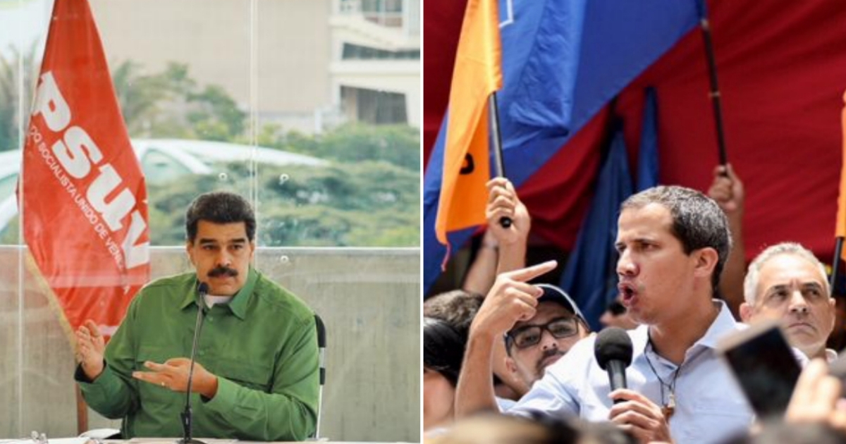 Nicolás Maduro (i) y Juan Guaidó (d) © Collage con Twitter / Nicolás Maduro y Juan Guaidó