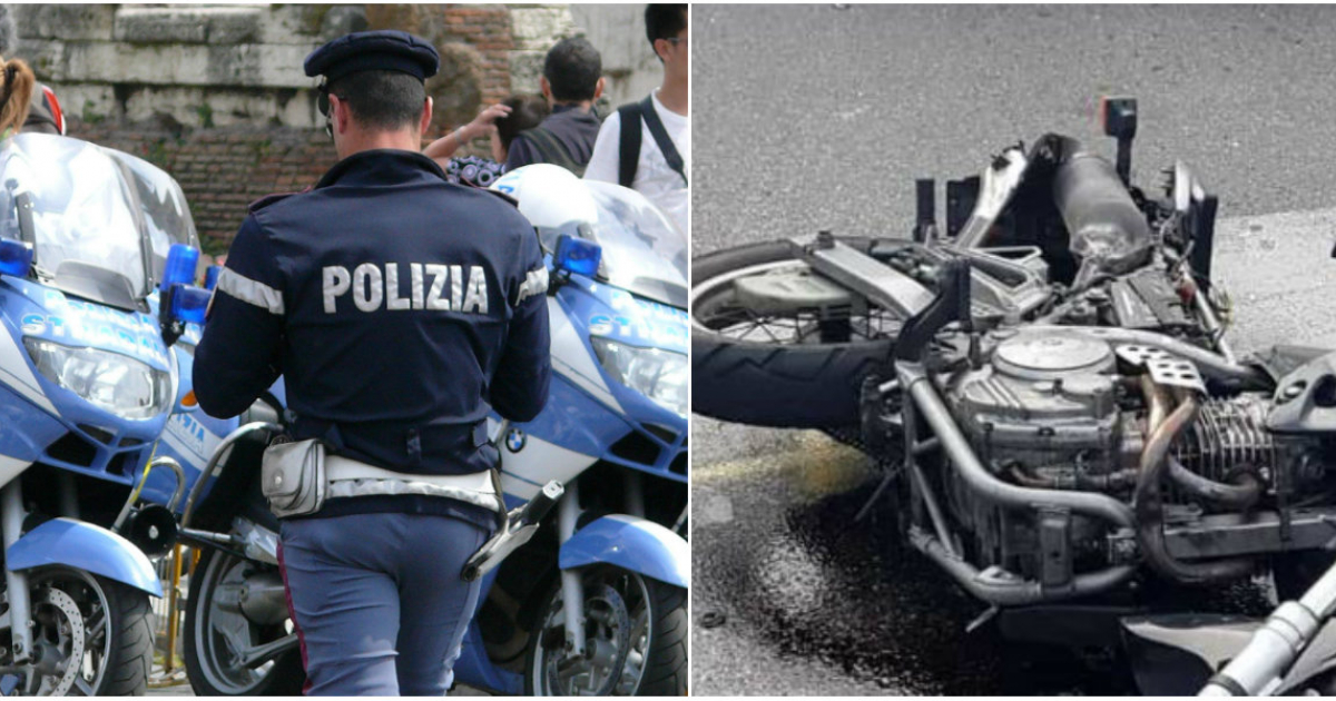 Policía italiano (i) y la moto robada (d) © Collage PoliziadiStato - Twitter/ Monza Today