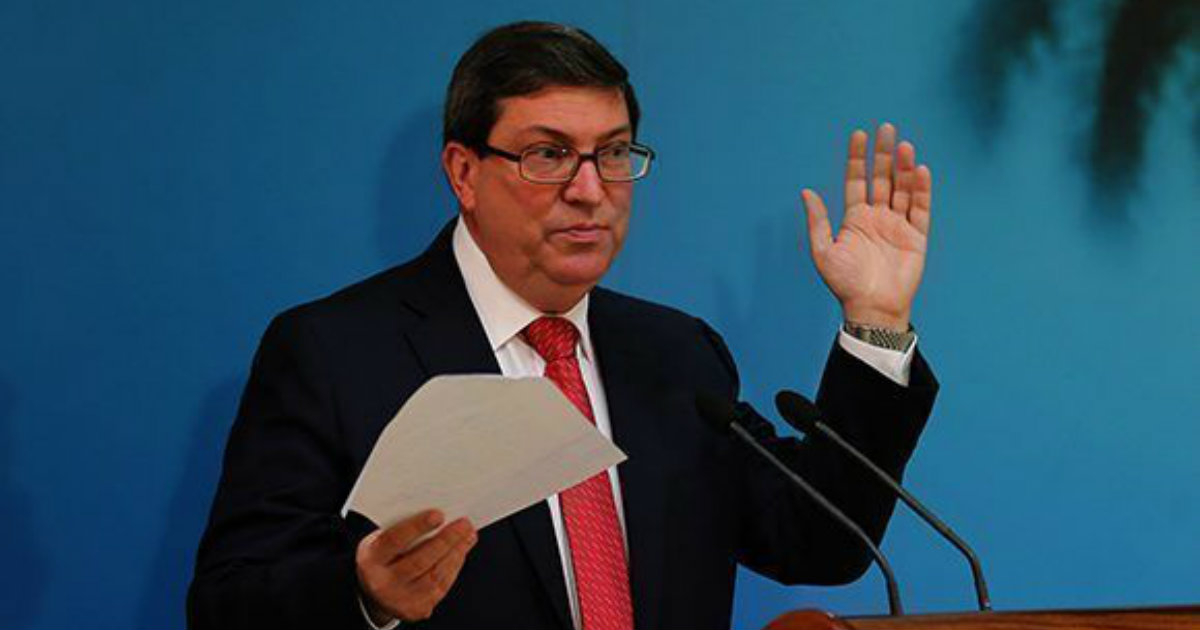 El ministro de Exteriores de Cuba, Bruno Rodríguez, durante una rueda de prensa © Cubadebate / Ismael Francisco