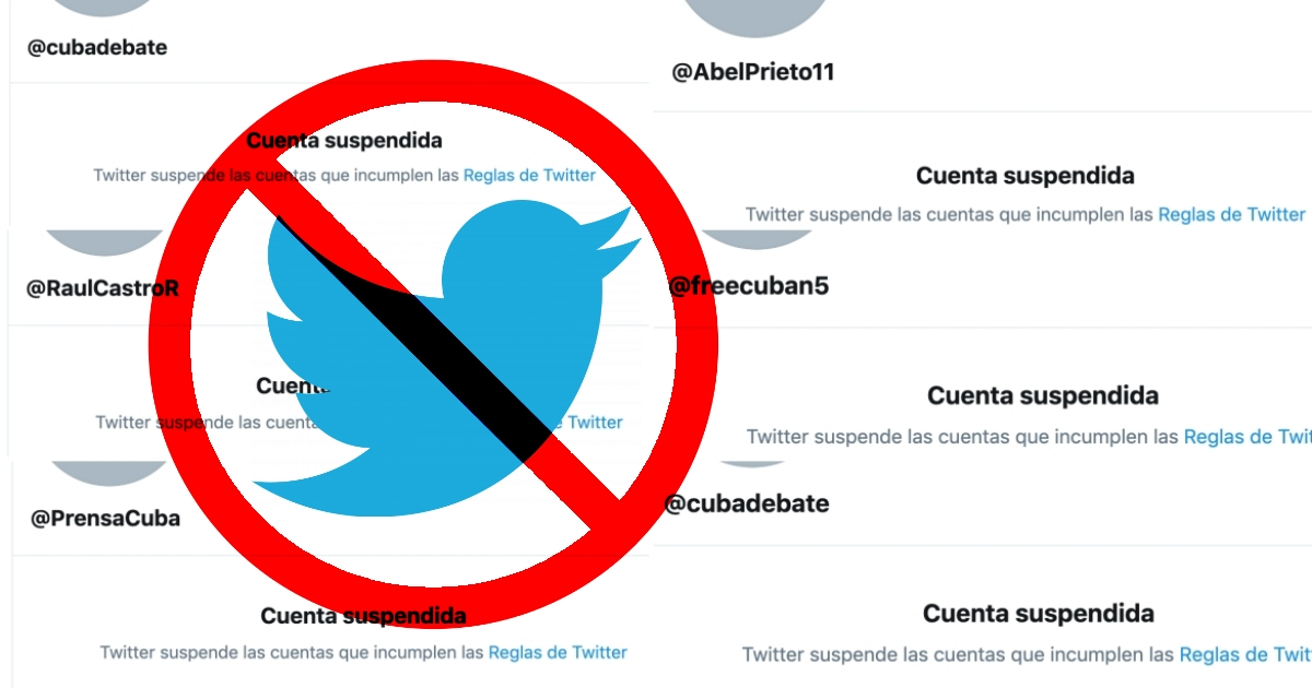 Cuentas oficiales de Cuba siguen bloqueadas en Twitter © Collage con capturas de pantalla de Twitter