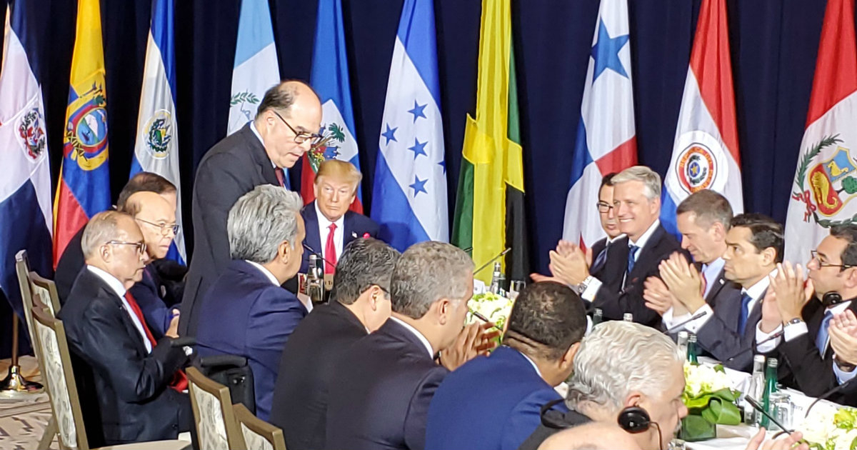 Julio Borges toma la palabra junto a otros líderes regionales y frente a Donald Trump © Twitter/Carlos Vecchio