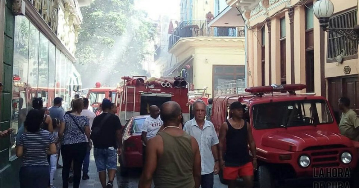 El incendio tuvo lugar en La Habana Vieja © Facebook / La hora de Cuba