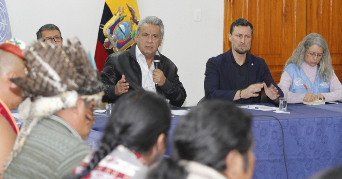 Gobierno de Lenín Moreno se reúne con líderes indígenas © Twitter / Lenín Moreno