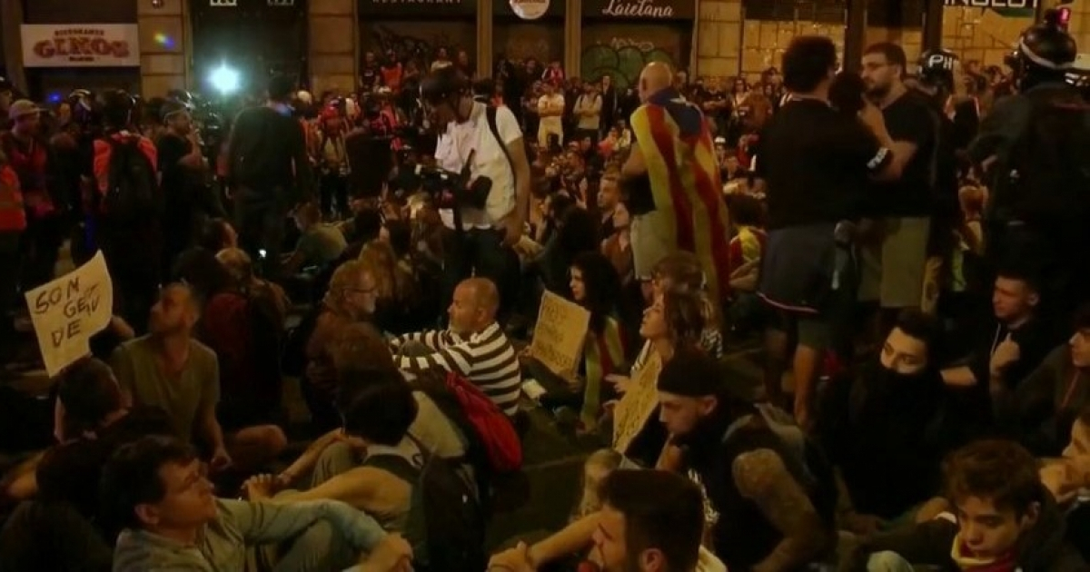 Manifestación pacífica en Barcelona este sábado © Captura de video en Youtube