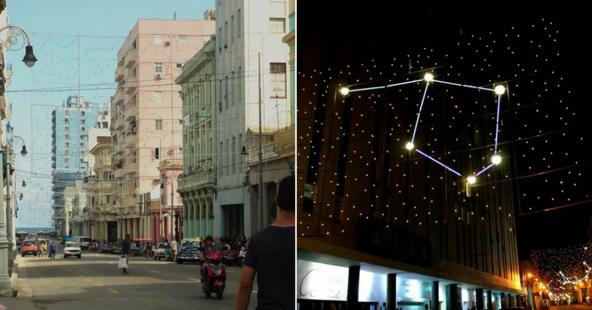 Luces navideñas en la calle Galiano de La Habana © Facebook / Avenida Italia