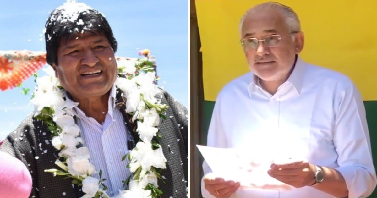 Evo Morales (i) y el candidato presidencial Carlos Mesa (d). © Collage con Twitter de Evo Morales y Carlos Mesa