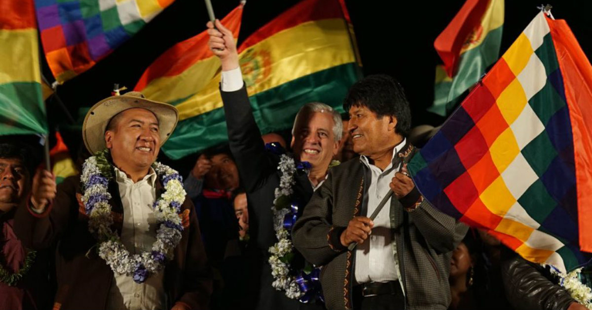 Evo Morales poco después de su triunfo en las elecciones © Twitter/Evo Morales Ayma