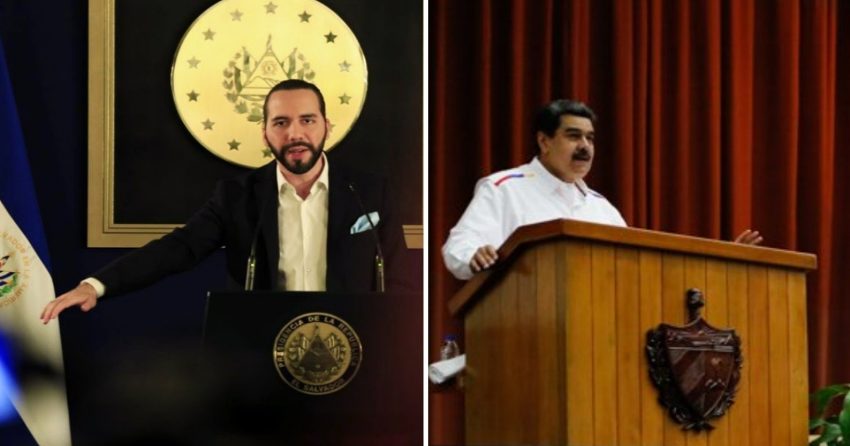 Nayib Bukele (i) y Nicolás Maduro (d), imágenes de referencia. © Collage con Twitter de Casa Presidencial de El Salvador y de Prensa Presidencia de Venezuela