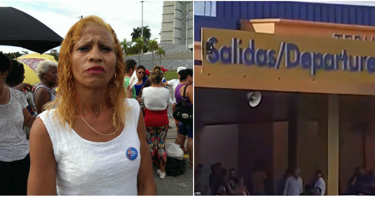 Eralidis Frómeta, activista cubana "regulada" por las autoridades migratorias cubanas. © Collage Facebook/Eralidis Frometa/Screenshot Youtube