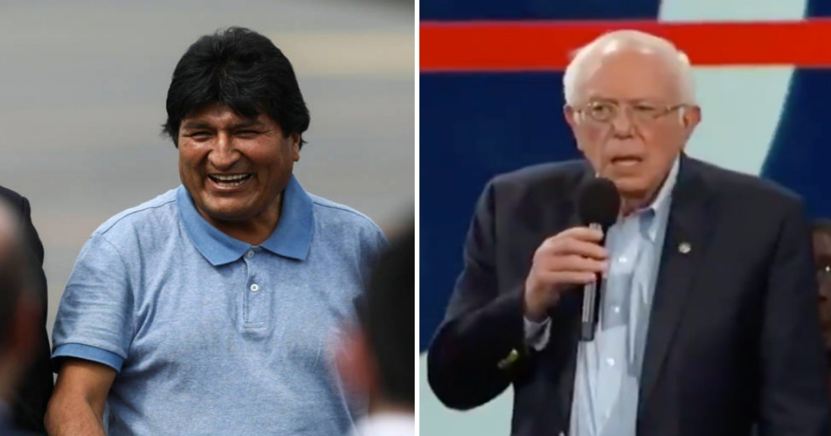 Evo Morales (i) y Bernie Sanders (d). © Collage con Twitter de Evo Morales y captura de pantalla de People for Bernie