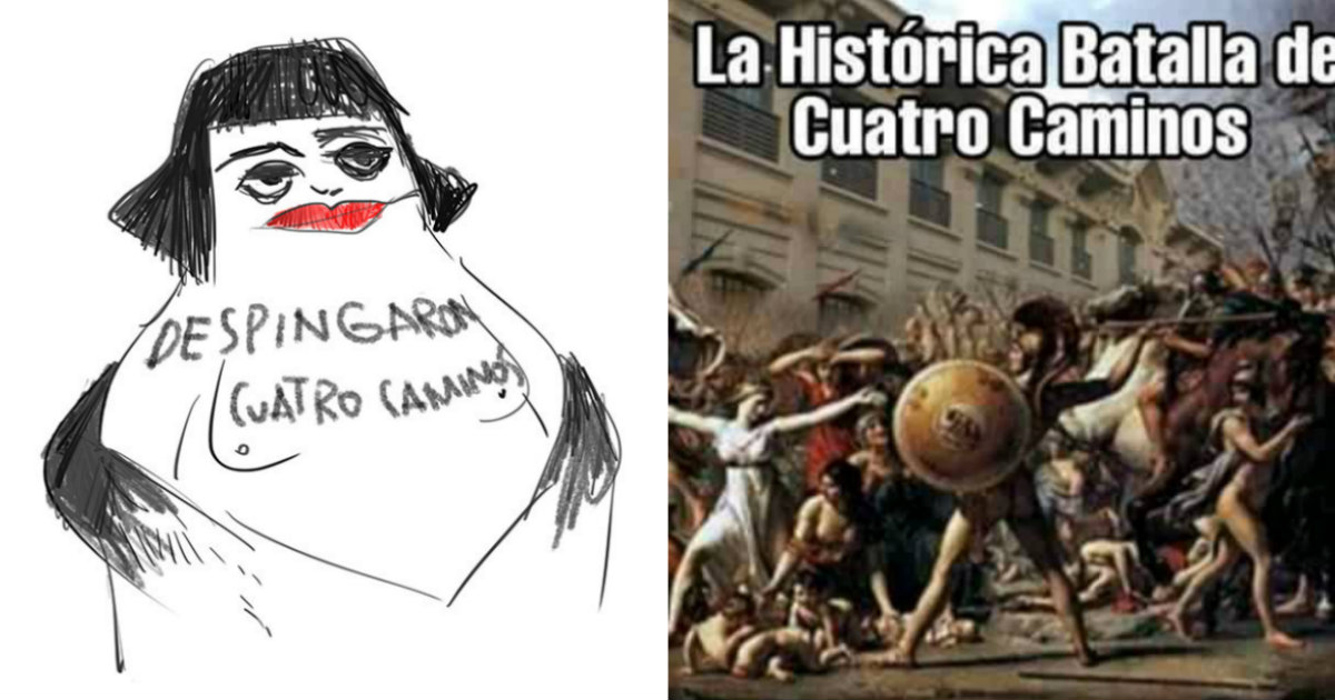 Memes sobre los incidentes registrados en el Mercado Cuatro Caminos © Facebook / Garrincha Toonz y Memes Social Club 