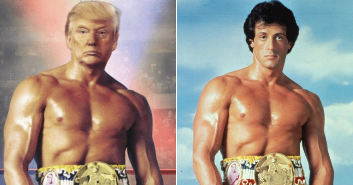 El fotomontaje de Rocky publicado por Donald Trump © Instagram / realdonaldtrump