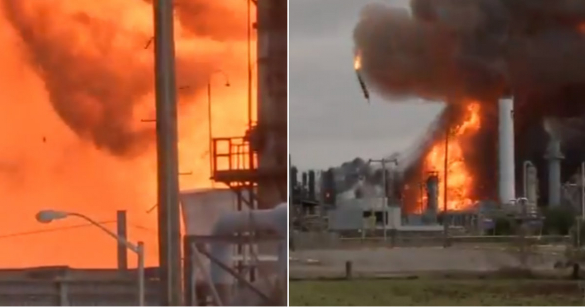 Imágenes de la segunda explosión ocurrida este miércoles en planta petroquímica de Texas © Collage YouTube/screenshot