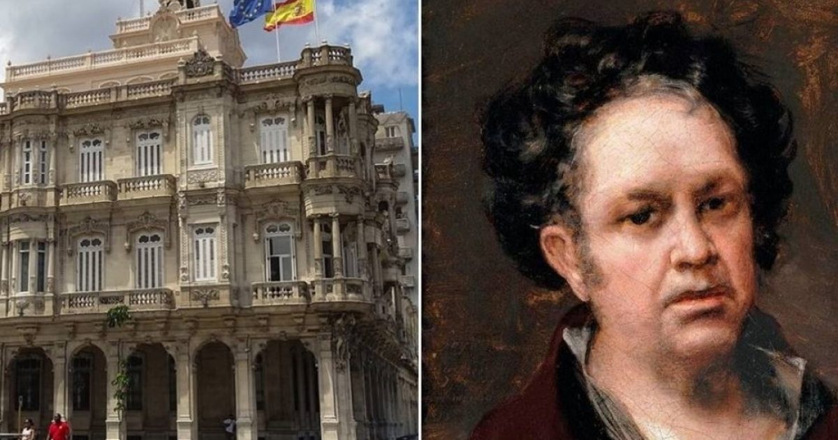 Embajada de España en Cuba y autorretrato de Goya © CiberCuba y Museo del Prado/ Twitter