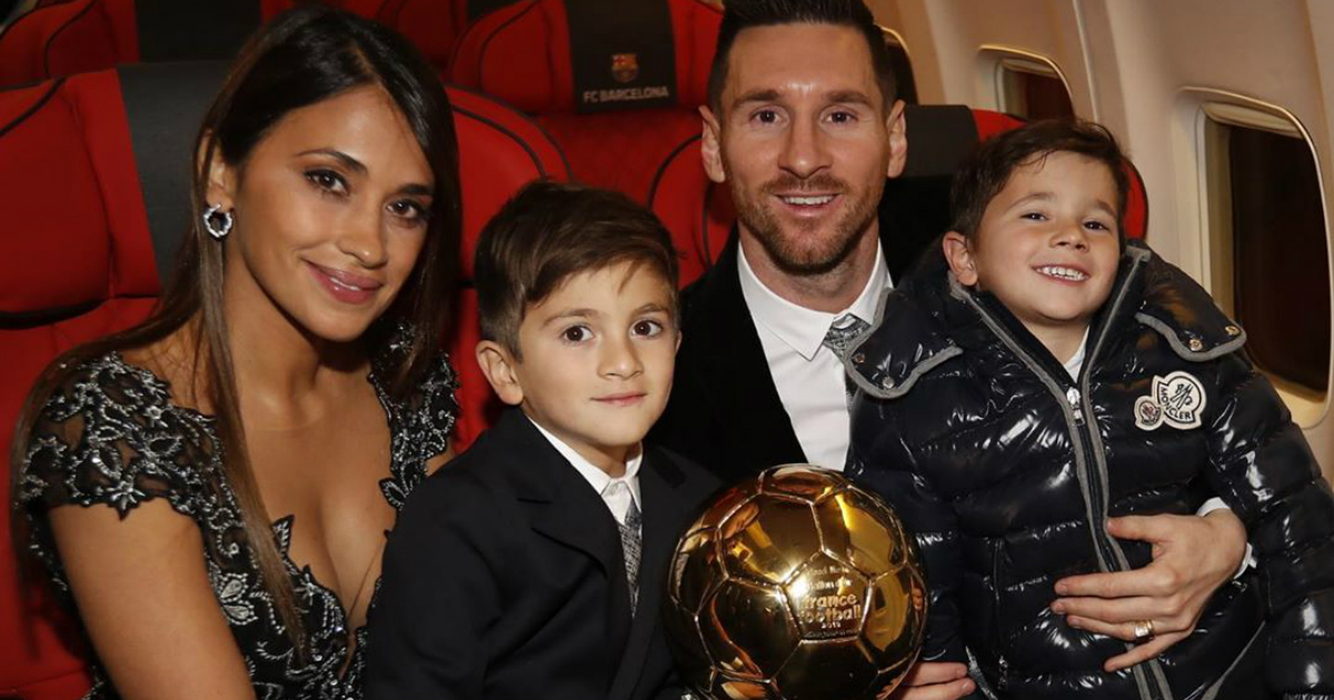 Leo Messi junto a su esposa y sus hijos Thiago y Mateo © Instagram / Leo Messi