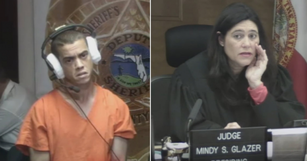 Leandro Arcia González (i) y la jueza Mindy S. Glazer (d) © YouTube/screenshot