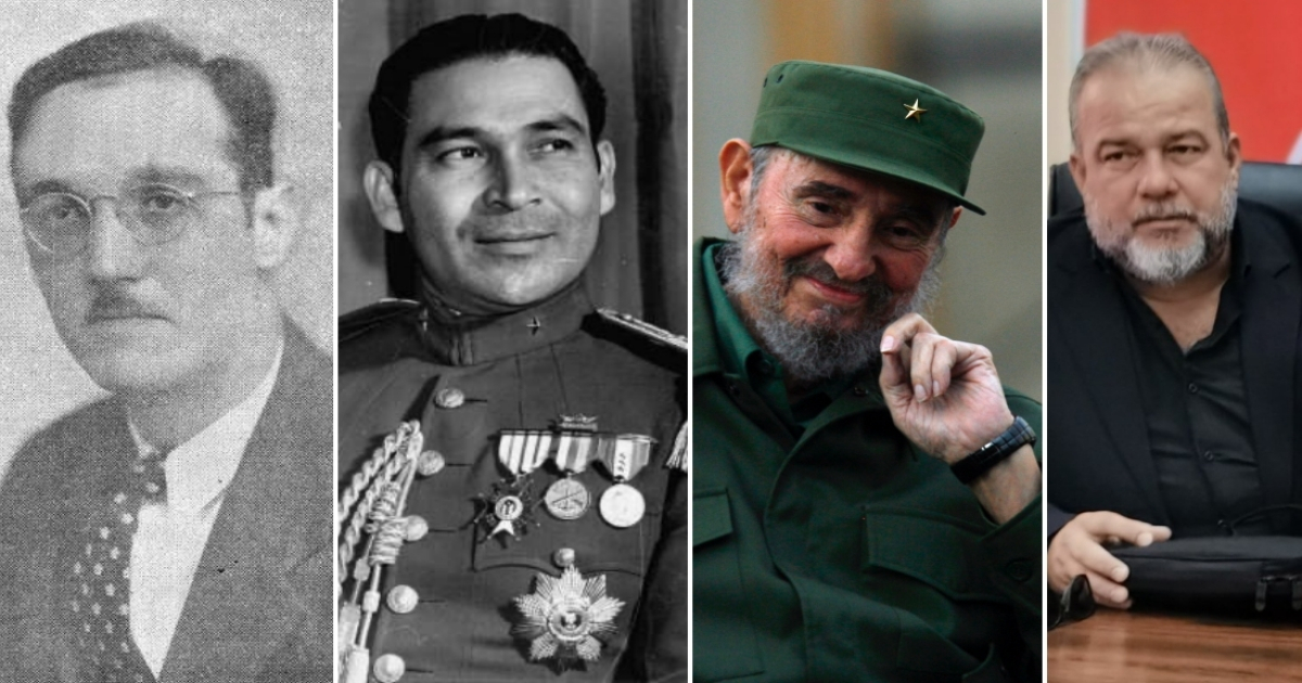Carlos Saladrigas Zayas, Fulgencio Batista, Fidel Castro y Manuel Marrero. © Collage