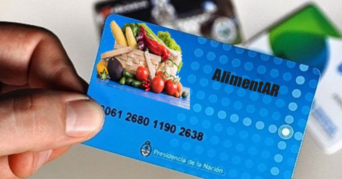 Una de las tarjetas alimentarias del Gobierno de Argentina. © Twitter