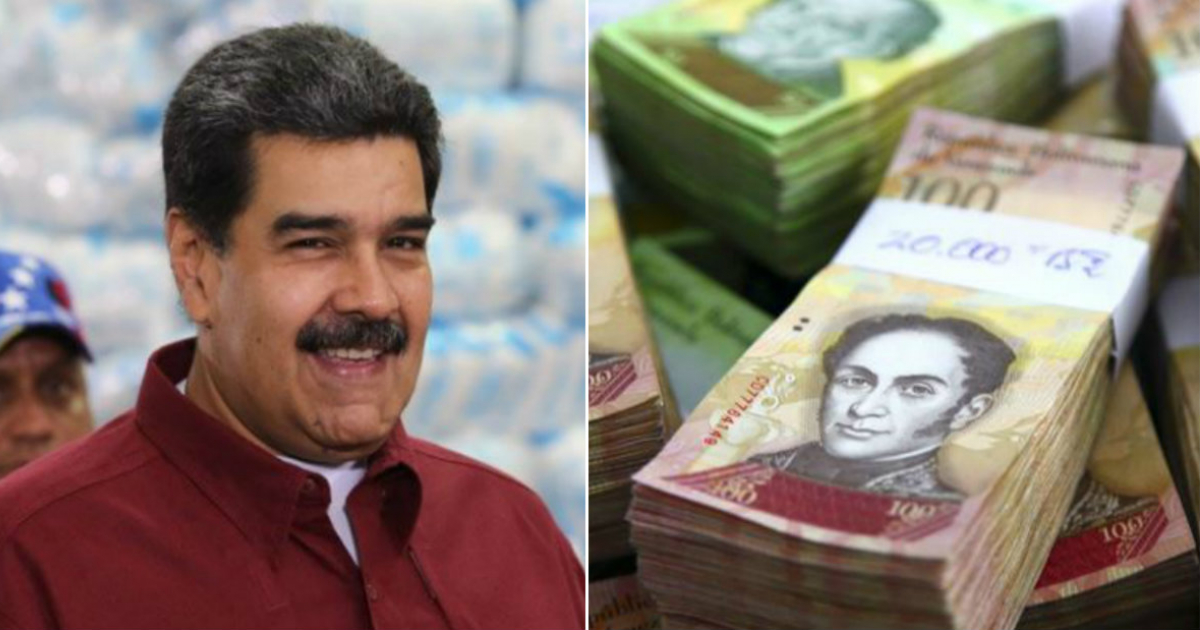 Nicolás Maduro (i) y Bolívares, moneda de Venezuela (d) © Collage Twitter/Nicolás Maduro- Pixabay