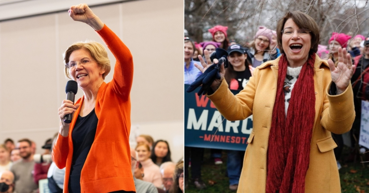 Elizabeth Warren y Amy Klobuchar, candidatas demócratas apoyadas por NYT. © Collage