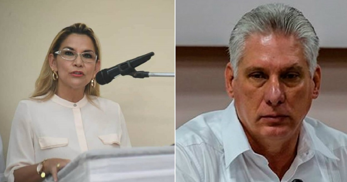 Jeanine Áñez y Miguel Díaz-Canel © Collage Twitter/@JeanineAnez/Cubadebate