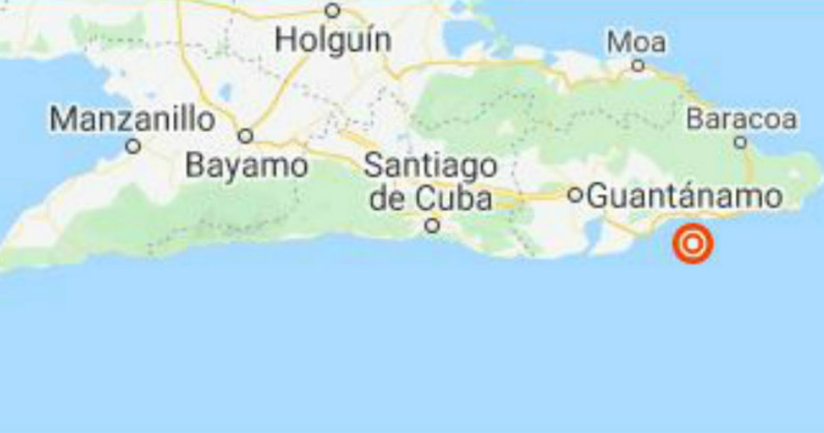 Localización del sismo ocurrido en la provincia de Guantánamo © Google