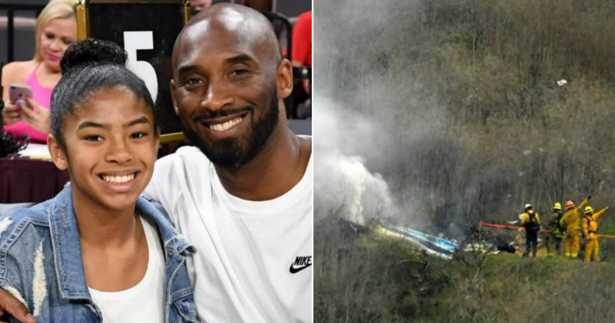 Kobe Bryant junto a su hija Gianna (i) y Lugar en que ocurrió el accidente © Collage USA Today via Reuters/Stephen R. Sylvanie- Twitter/LAPD