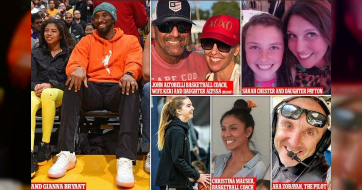 Kobe Bryant, su hija Gianna y las otros siete personas que perdieron la vida © Daily Mail