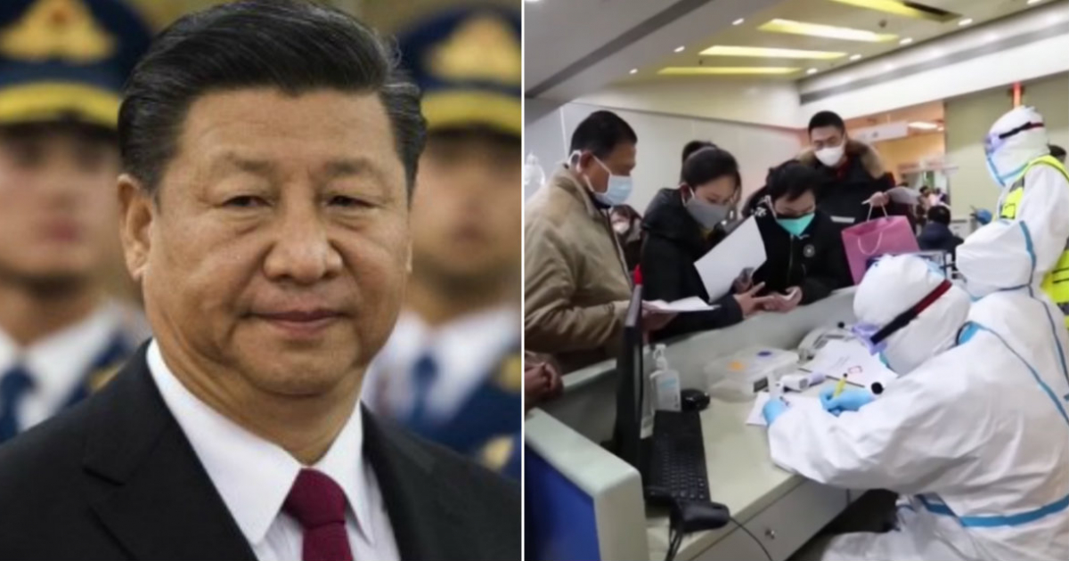 El presidente de China Xi-Jinping (i) y Hospital en China (d) © Collage Flickr/Janne Witoeck- YouTube/screenshot