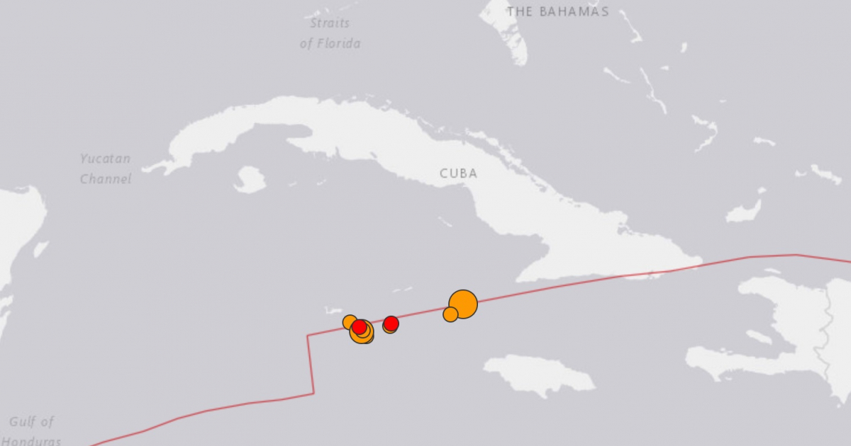 2 terremotos y 7 réplicas en la misma zona del Caribe © USGS