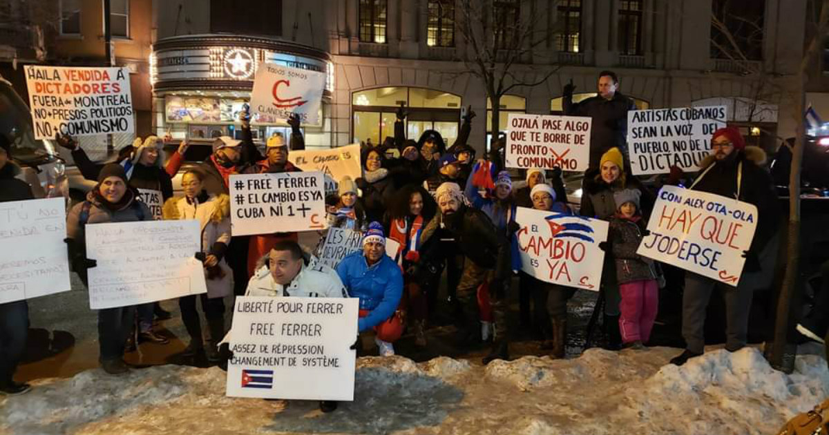 Protesta de cubanos residentes en Canadá © Facebook / Fannia Brito