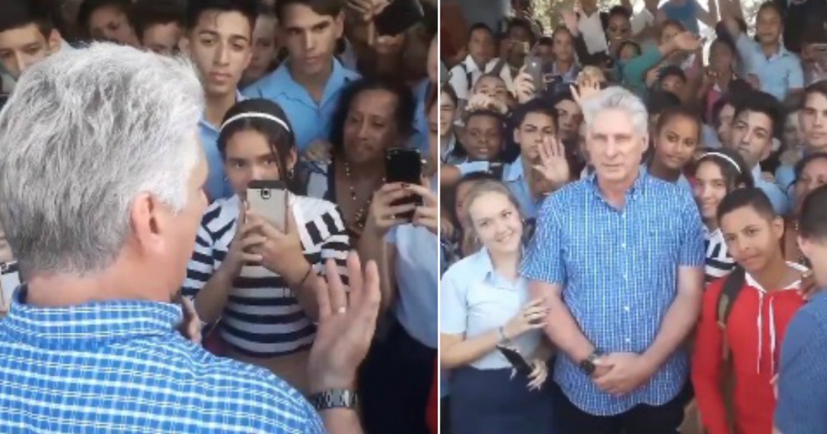 Díaz-Canel con jóvenes cubanos © Presidencia Cuba/Facebook