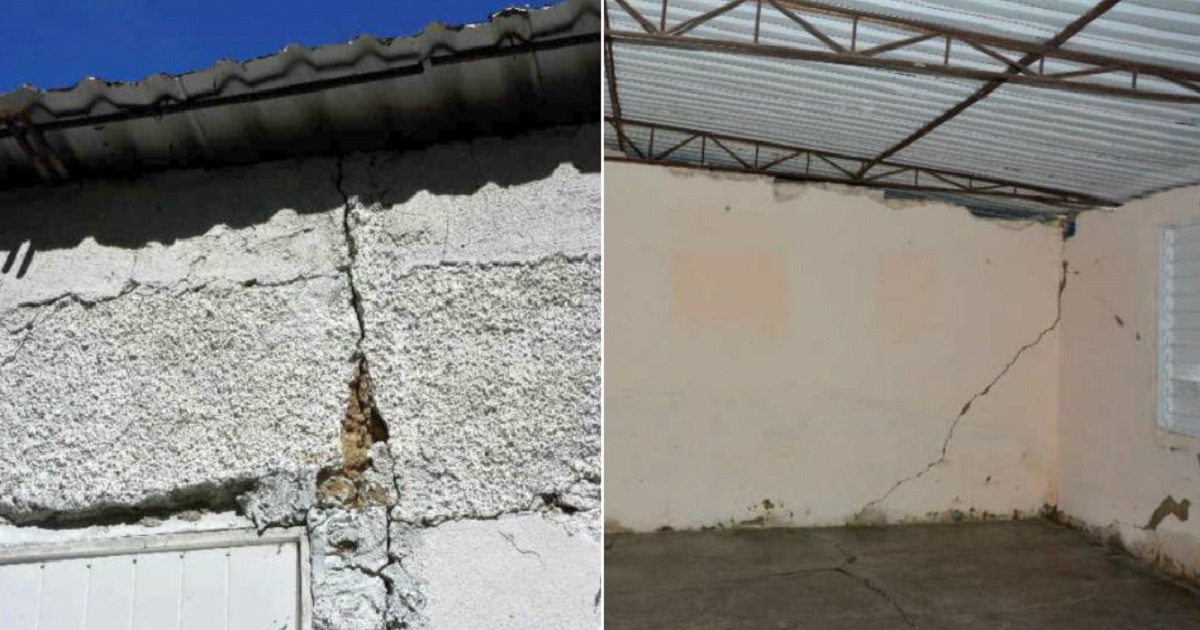Grietas en las paredes de las escuelas en Sancti Spíritus. © Escambray