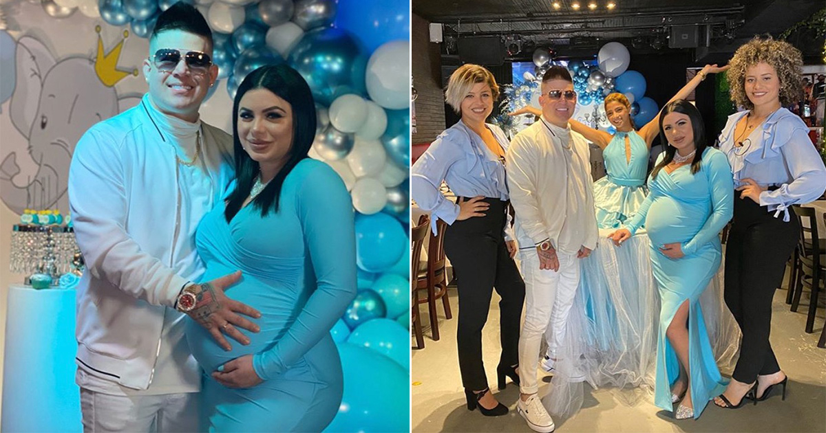 Dayrán y La Peky en el baby shower © Instagram / Daniela Darlin