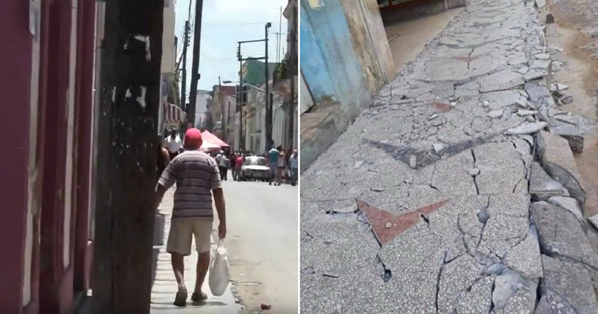 Calle Medio, antes y después de las "reparaciones" © Captura de YouTube/ Facebook/ Leonel Esquivel