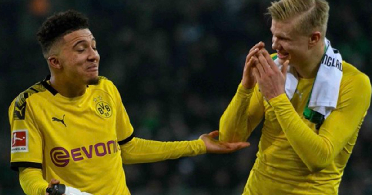 Sancho (izquierda) y Haaland, la dupla letal del Borussia. © Borussia Dortmund/Twitter.