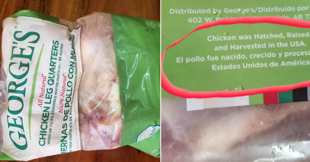 Pollo importado de EE.UU. © Rosalia Viñas/Facebook