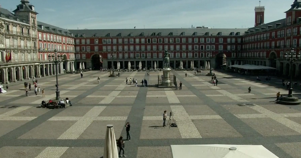 Plaza Mayor de Madrid, este viernes. © Captura de pantalla