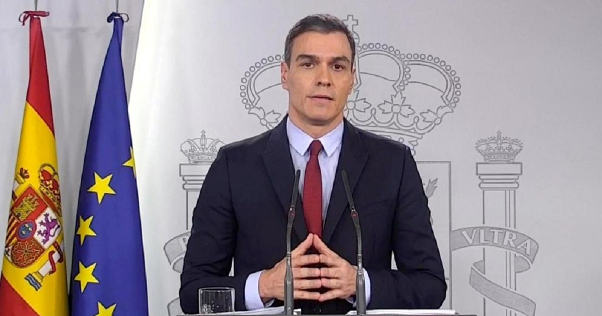 Presidente del gobierno español Pedro Sánchez © Captura de video de la comparecencia
