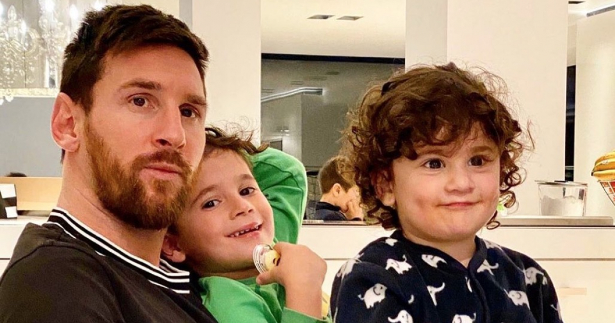 Lionel Messi y sus hijos © Instagram del futbolista
