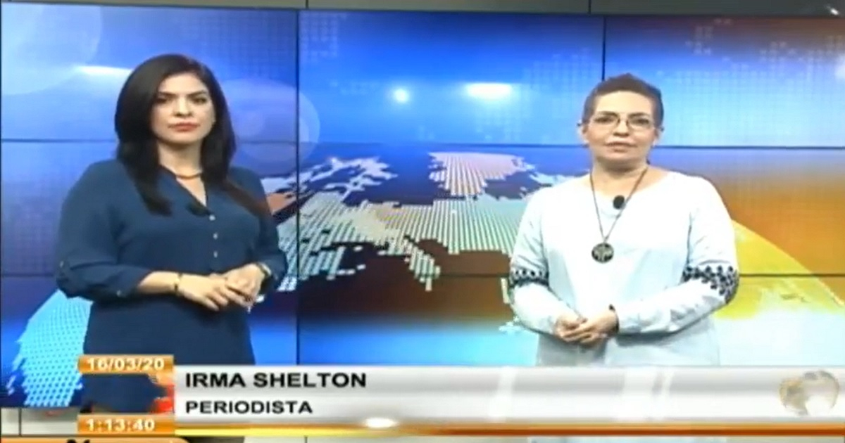 Periodistas Diana Valido e Irma Shelton, en la emisión vespertina del Noticiero de la TVC. © Facebook/CNC TV Granma